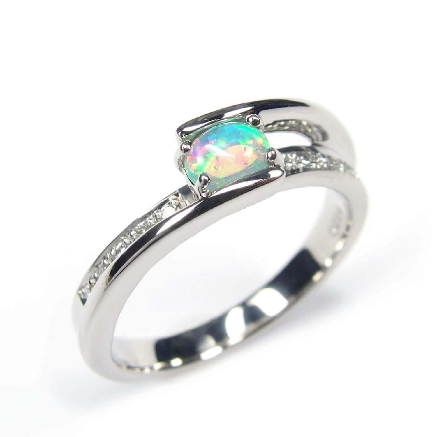 White Opal Ring