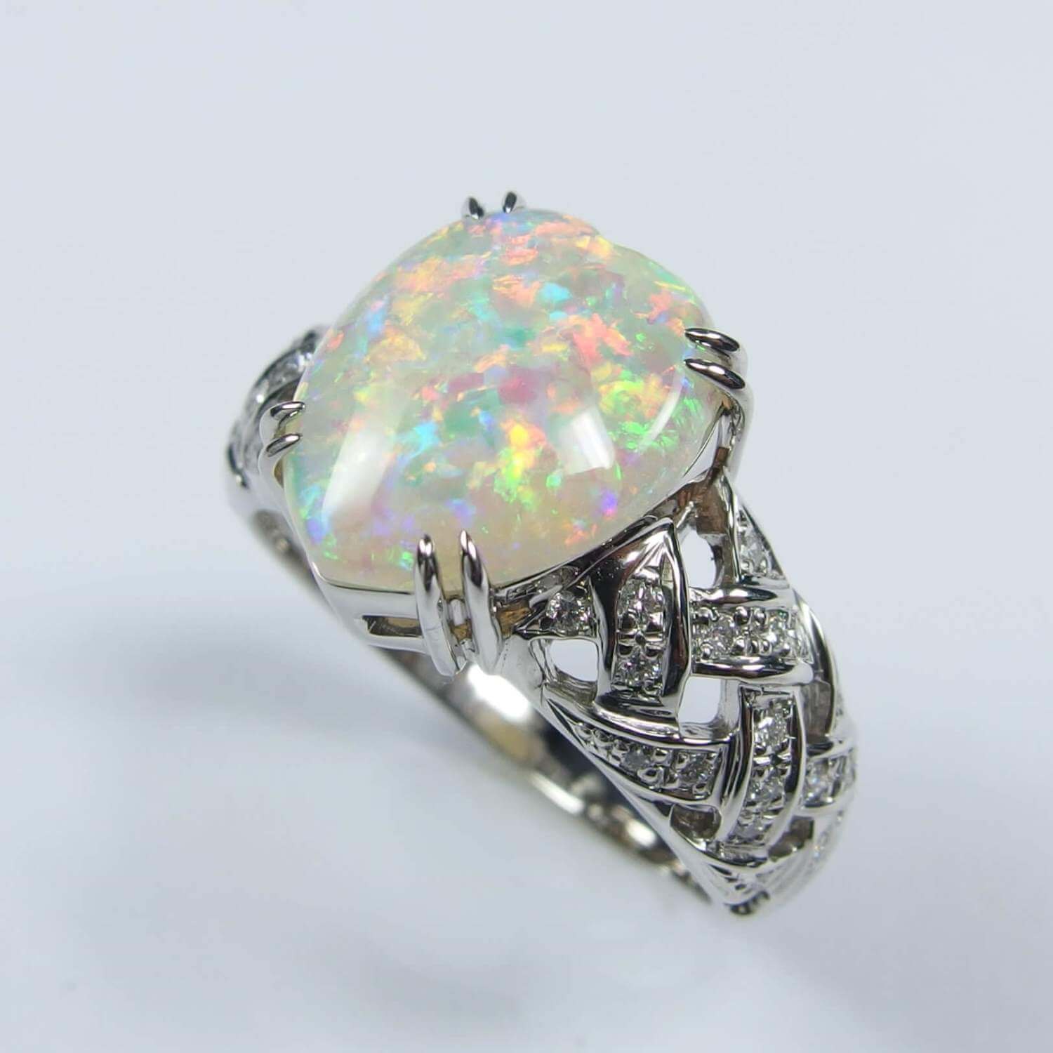 White Opal Ring